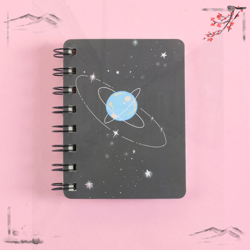 1 Pcs Planet Flip Coil Book Student Portable Pocket Notebooks Mini Notebook A7 Mini Notes School Supplies Office Stationery