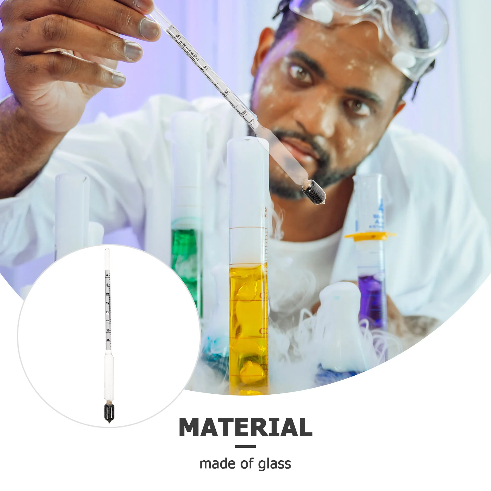 Possible output: "Glass Hydrometer 0-35 Specific Gravity Dual Scale Laboratory Heavy Liquids Measuring Device Distilling