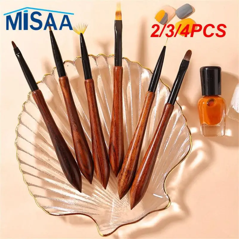 2/3/4PCS Gradient Halo Dye Pen Smooth Soft Multifunction Wooden Handle Nail Brush Nail Tool Comfortable Nail Art Pen Nail Art