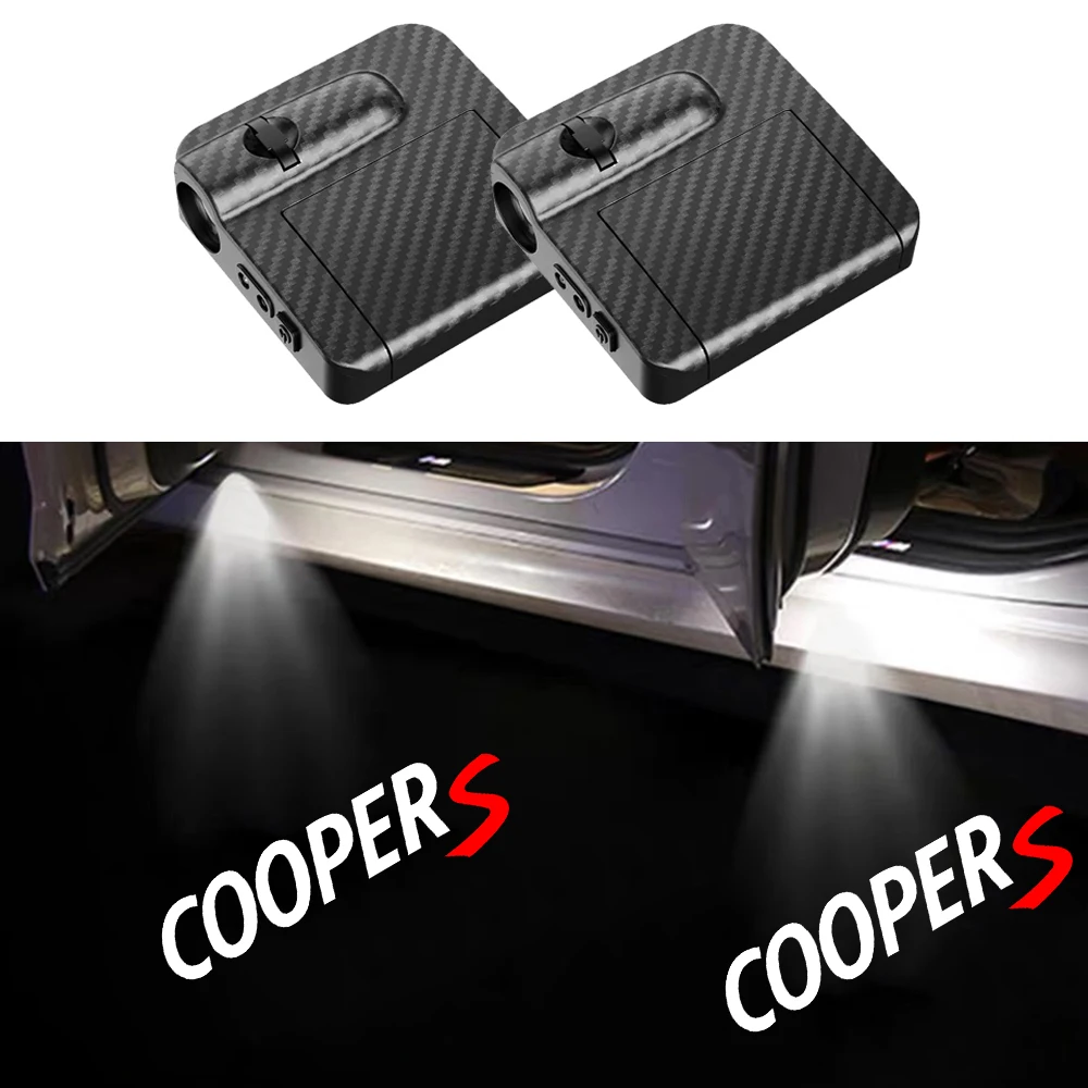 2PCS Wireless Car Door Led Welcome Night Light Wireless Projection Laser Lamp for MINI CooperS R55 R56 R57 R58 R59 R60 R61 F54