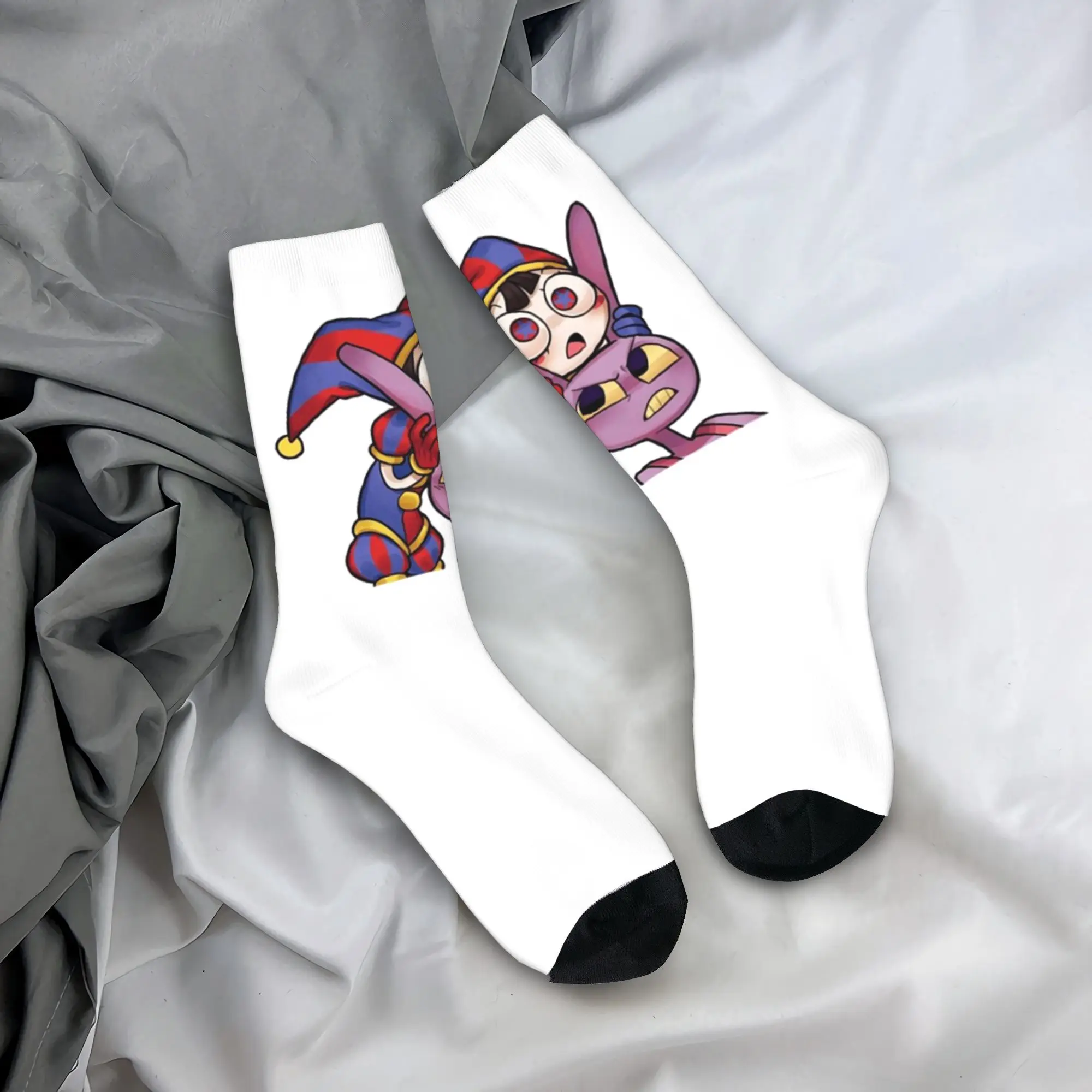 

Всесезонные носки Pomni Tadc Jax the Amazing Circus, чулки высокого качества в стиле Харадзюку, носки для мужчин и женщин, рождественские подарки