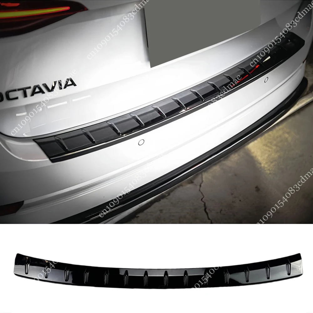 Gloss Black Trunk Rear Sill Plate Guard For Skoda Octavia MK4 Combi RS vRS Sportline TSI TDI 2019-2023 Rear Bumper Accessories