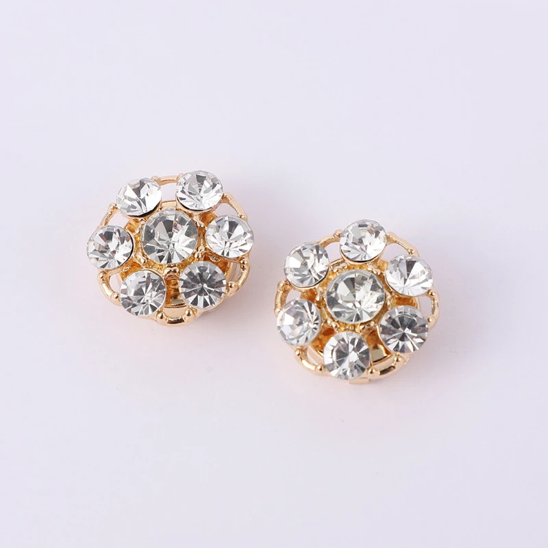 New Rhinestone Cufflinks for Women Shirt Button Crystal Cuff Links Fashion Luxulry Jewelry DIY Decoration Clothes Accessories