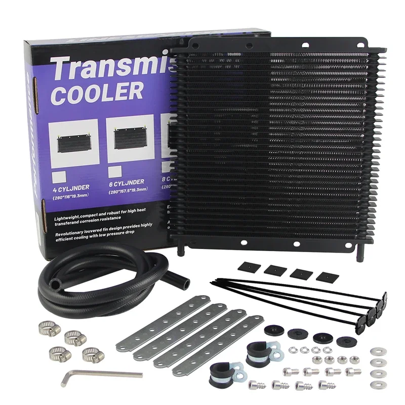 

Tube & fin Performance Rapid-Cool 32 Row Transmission Oil Cooler Kit Universal 11"x10"x0.75" (280x254x19.3mm) inlet/outlet