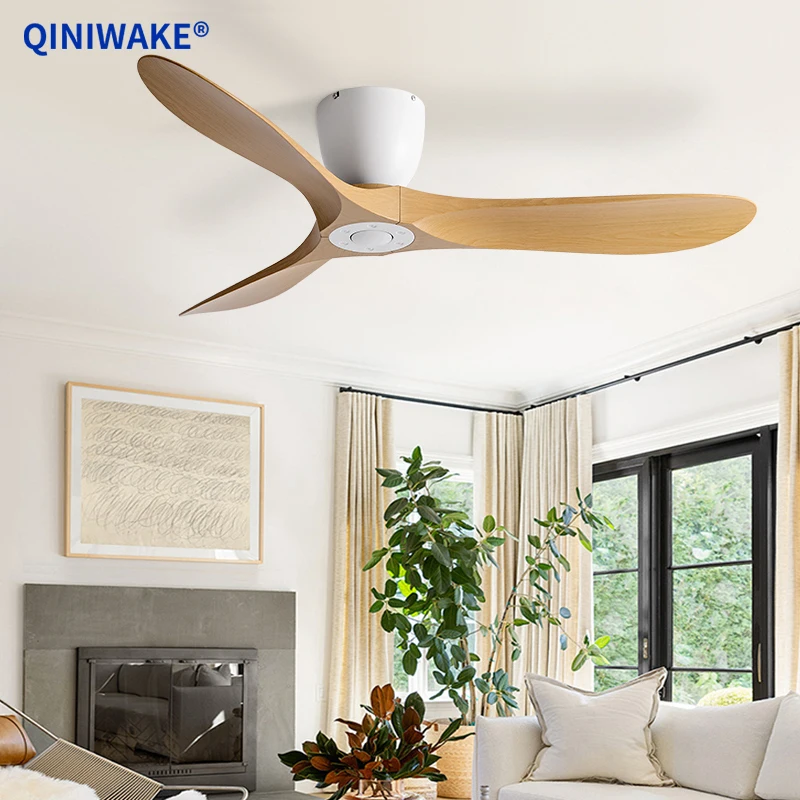 QINIWAKE 36/42/52/60 Inch Ceiling Fan Reversible DC Motor 6-Speed Remote Control Quiet Indoor Fan for Home Study Living Room