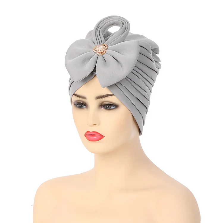 Handgemachte nigerianische Hochzeit Gele afrikanische Auto Gele Headtie muslimische Turban Kappe arabische Indien Hut weibliche Kopf Wraps Turbante Mujer – Detail 12