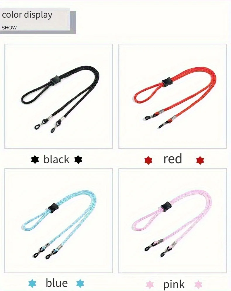 1 Stück verstellbares, rutschfestes Brillenband für Outdoor-Sport und Reisen, tragbare Augenseil-Brillenkette, praktisch und sicher – Detail 5