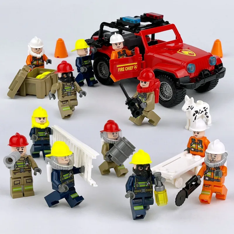 Rettungsleiter-Zubehör 8120, Feuerwehrmann, Jungentrage, zusammengebautes Spielzeug für Kinder, Geburtstagsgeschenke, Zeichentrickfiguren – Detail 2