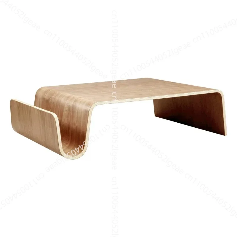 Curved plywood coffee table mid-century modern living room furniture solid wood coffee table wood