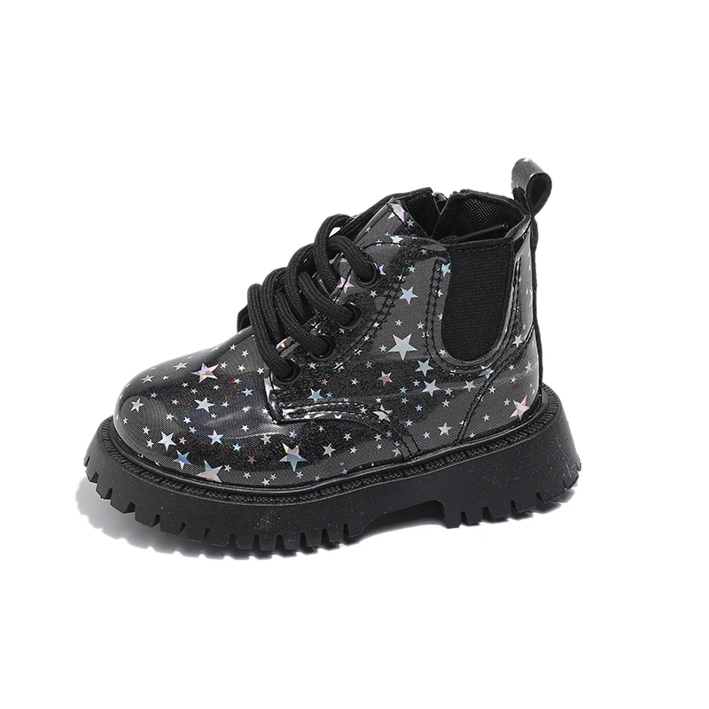 Autunno nuovi bambini stivali in pelle singoli bambino carino scarpe Casual ragazze moda cerniera laterale Design stivali Little Princee Boots