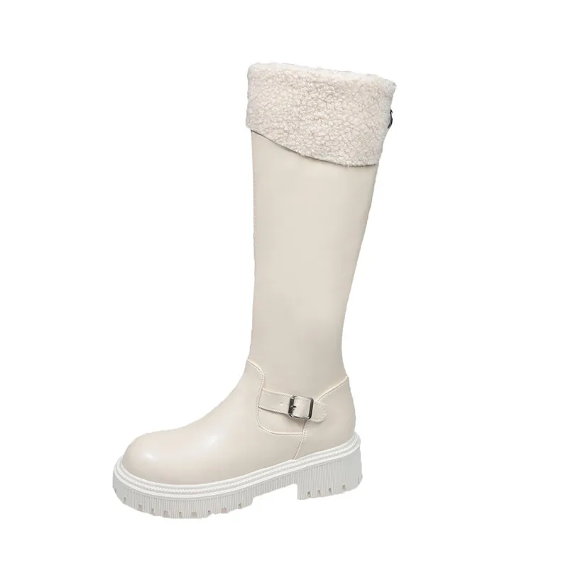 Women Heeled Long Boots 2025 Winter Plush Shoes Fashion Elegant New Trends Knee Boots Designer Classical Dress Pumps Zapatillas - view 6