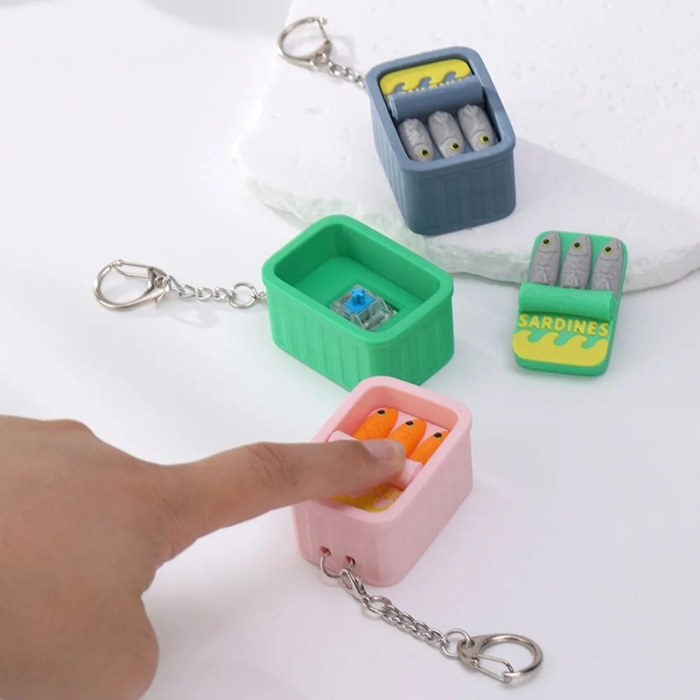 3D Printed Sardine Clicker Press Sound Device Cute Design Simulation Sardine Tin Decompression Button Novelty