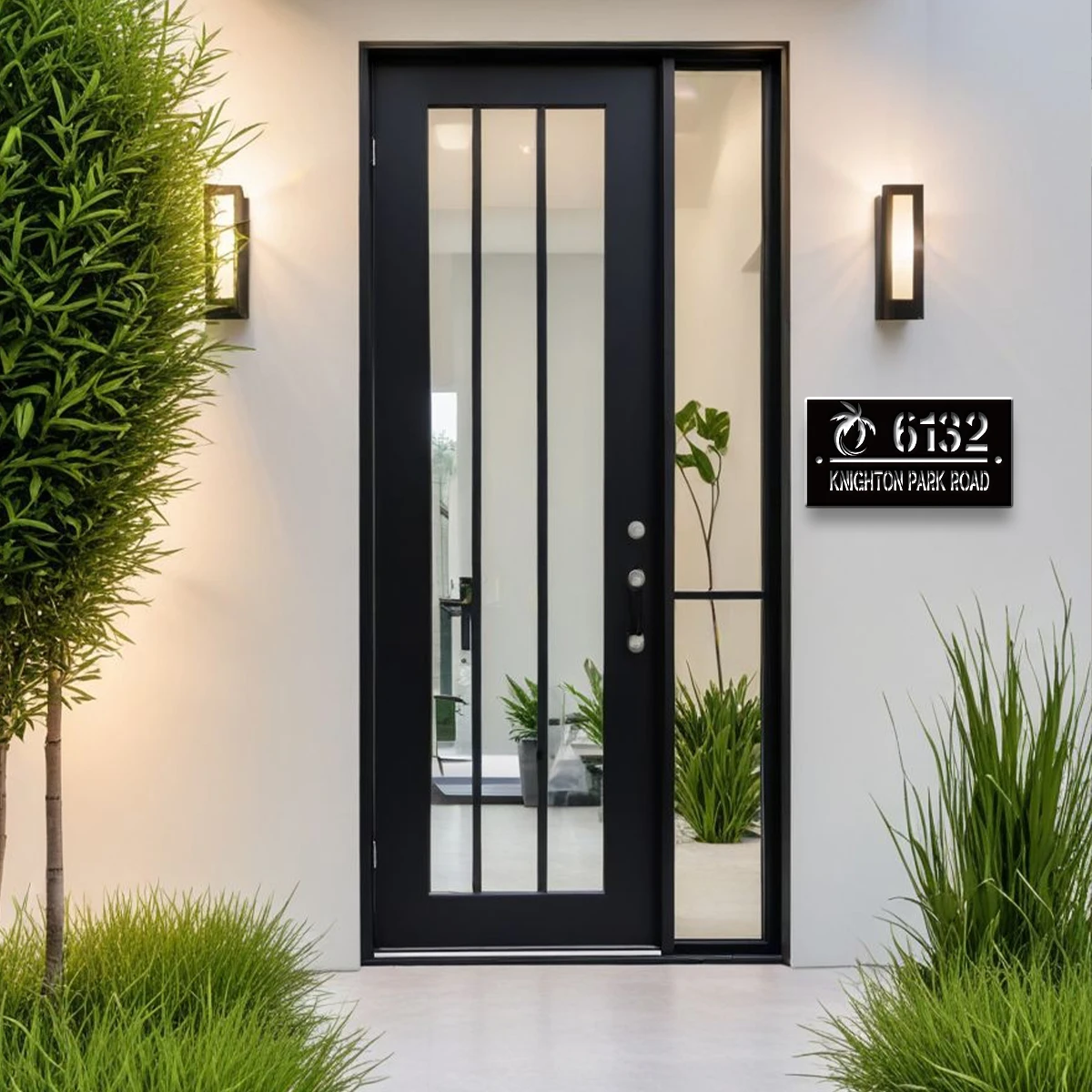 1Pc Custom coconut tree Number&Text Acrylic House Number Door Street Sign Plaque,Home Room Garden Decor,Birthday Wedding Gift