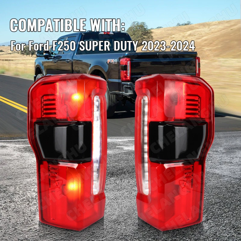 1Pair Tail Rear Lamp For Ford F250 F350 SUPER DUTY 2023 2024 Car Brake Taillight Turn Light