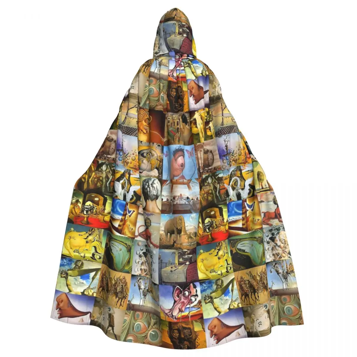 

Salvador Dali Poster Hooded Cloak Halloween Party Cosplay Woman Men Adult Long Witchcraft Robe Hood