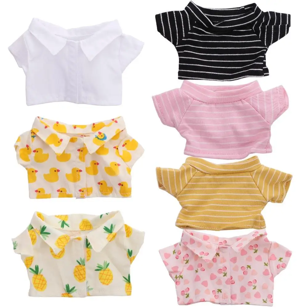 DIY Clothes Kids Gift 20 cm Stripes Short Sleeve Stuffed Doll Clothes Doll Plush Clothing Doll Shirt Doll Pants Doll Clothes