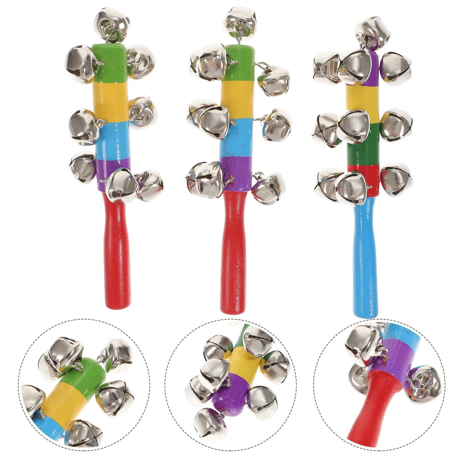 3 Pcs Child Holding Rattle Children's Toys Hand Grip Music Bell Sticks Educational Plastic Baby Rattles