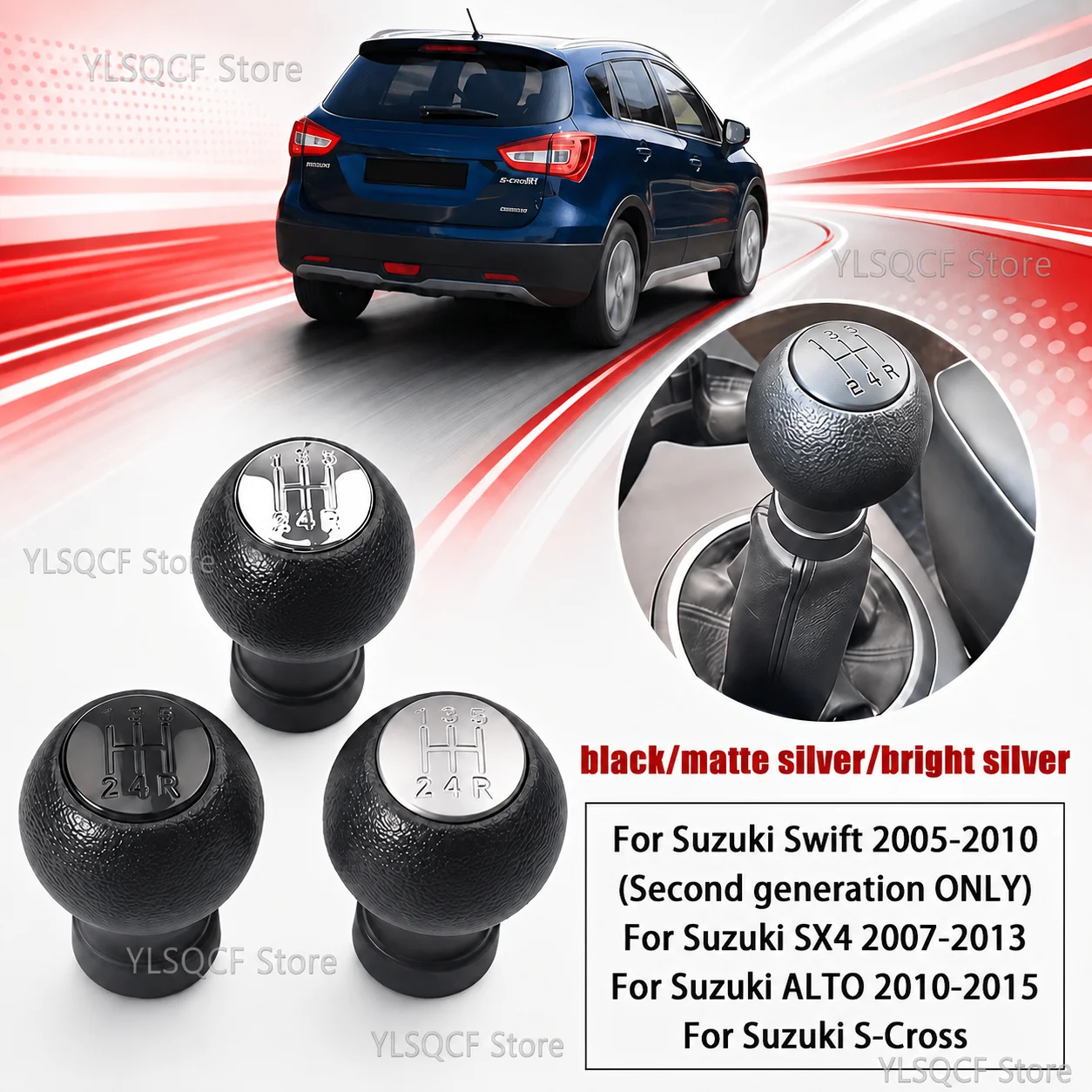 5 Speed Gear Shift Knob for Suzuki Swift 2005-2010 SX4 2007-2013 Alto 2010-2015 S-Cross Shifter Handle Lever Ball