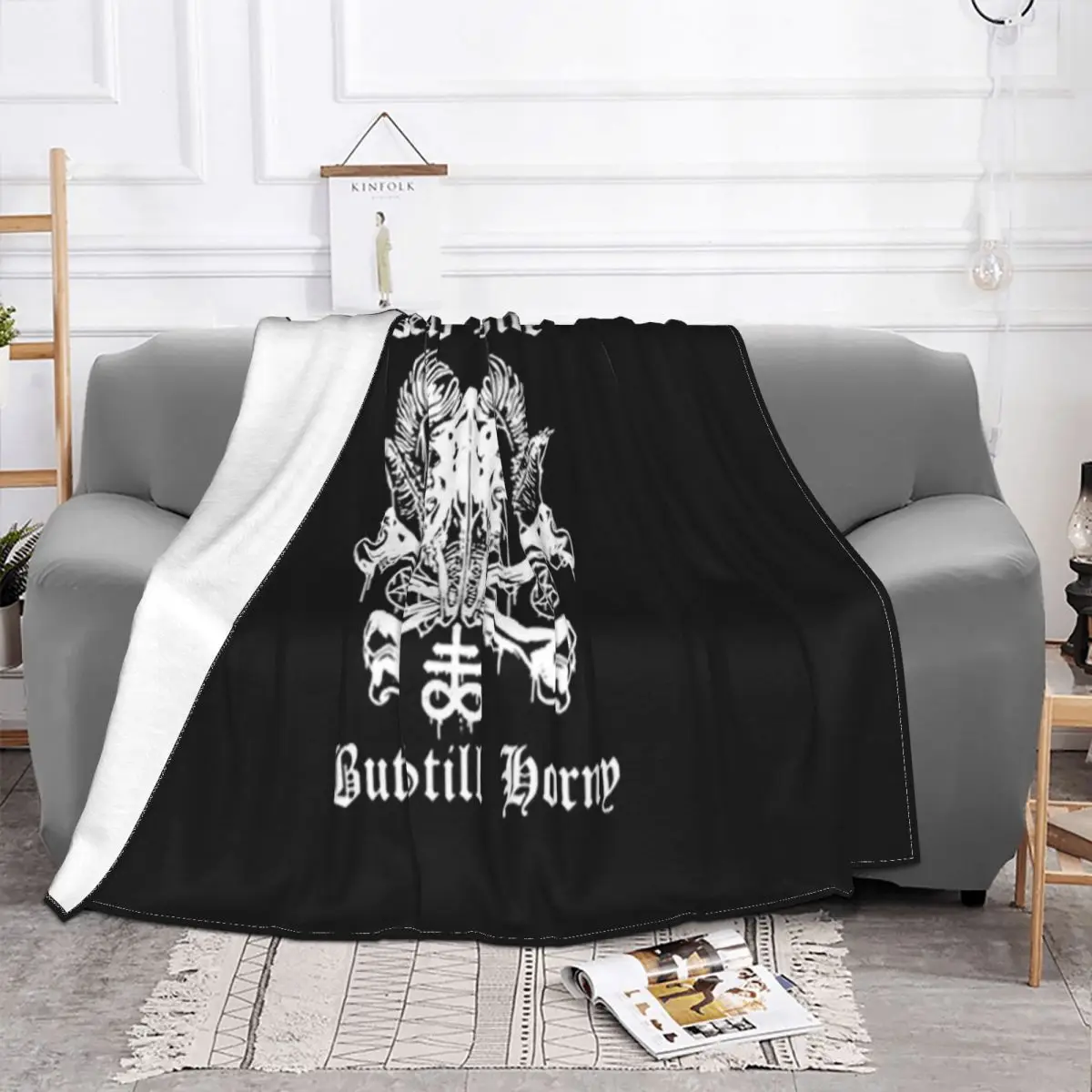 Satan Dead Inside But Still Horny Hot High Quanlity Science Hip Hop Homme Printing Slogan Comical Game Mens Throw Blanket