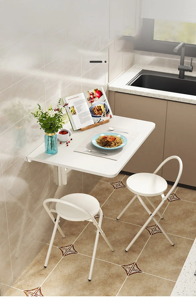 

Space-Saving Wall-Mounted Folding Table Small Invisible Dining Table That Turns into a Desk for Home Office Furnitures