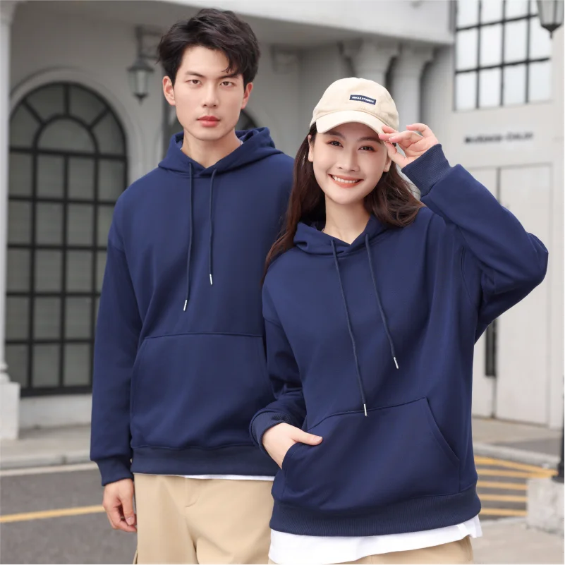 

Winter Fashion Men's and Women's Warm Hoodies Embroidery Logo Company Personal Casual Plush Sweatshirt Custom Printing Design