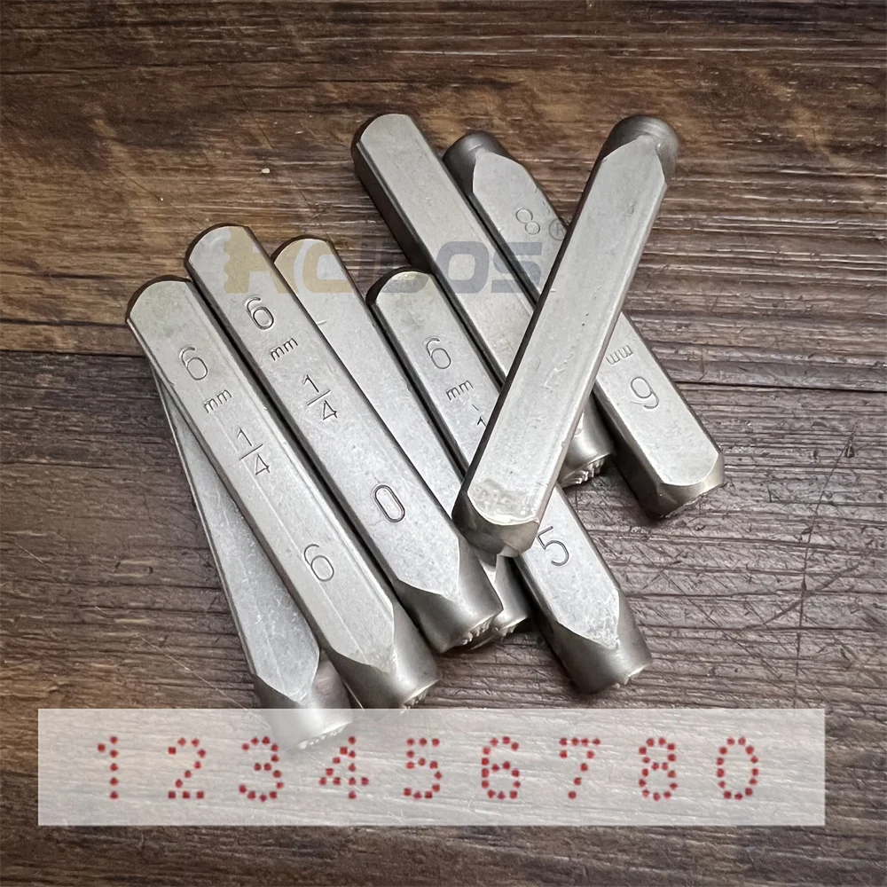 Numbers 6/7/8/10MM Dot lattice Motorbike,RCIDOS car chassis number stamp Steel word punch stamp/matrix stamp 0-8