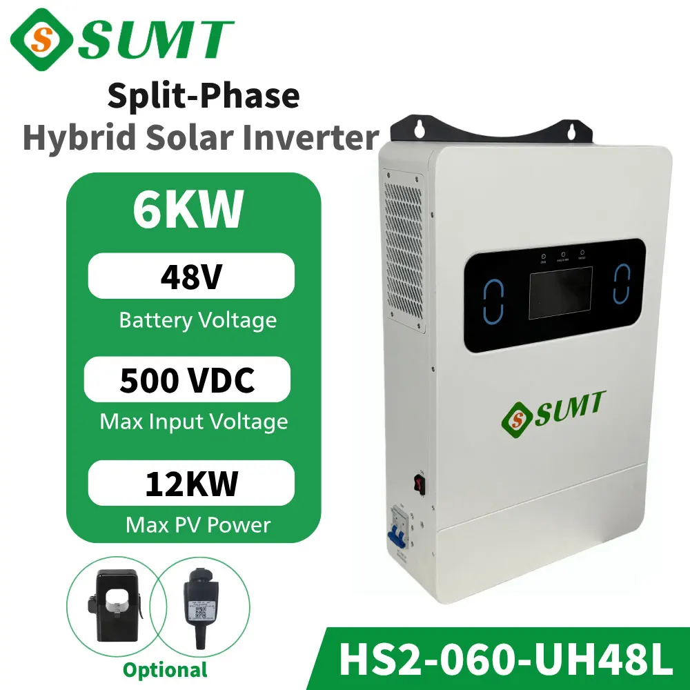 SUMT HS2 Split Phase Hybrid Inverter 6KW 12KW 120V 240V Solar Power Inverter PV Direct Start Battery Free Home Energy System