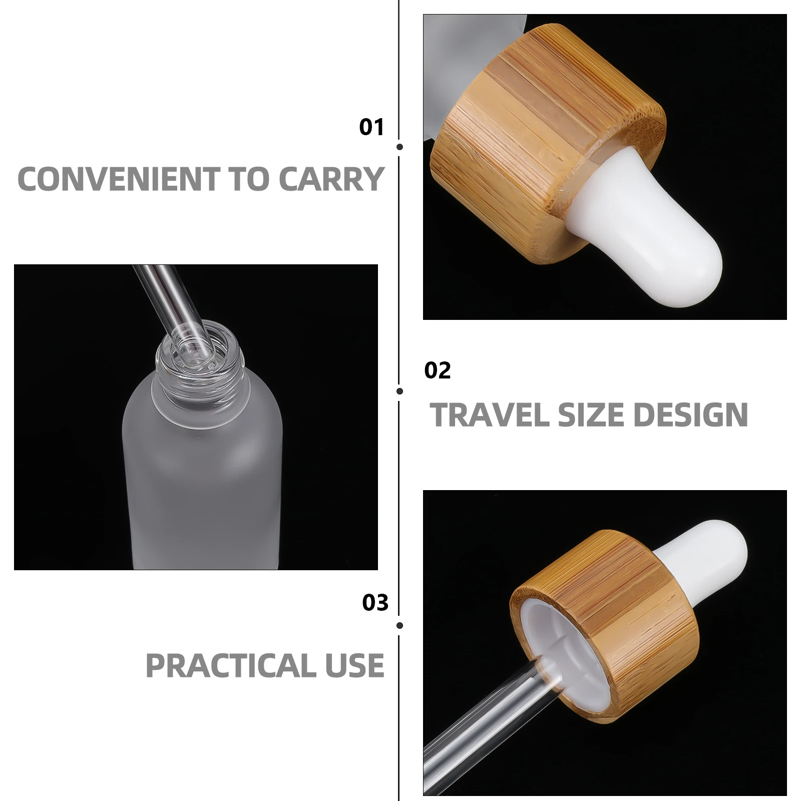 

4 Pcs Essential Oil Drop Bottle Reagent Bucket Dropper Perfume Sample Vials Droppers Travel