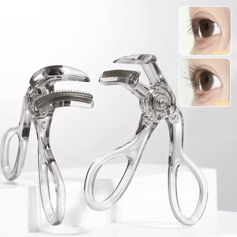 広角ポータブルまつげカーラー、ワンクリップスタイリングツール、目を大きく見せる、操作が簡単なコーム歯まつげカーラー