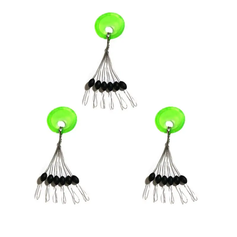 600 Stück 100 Gruppen/Set Angel-Bobber-Stopper, schwarze Gummiperlen, Stopper, Angelschwimmer, Bohnen, Platz – Detail 2