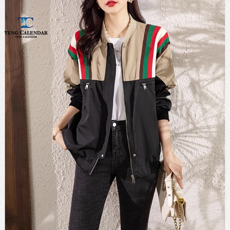 대형 짧은 재킷, 인기 있는 유럽 스타일 200파운드 카디건 야구 재킷, 여성 2025 봄 새로운 스타일