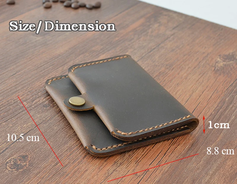 Handmade Genuine Leather Credit Card Holder slim men Business Card Case Wallet Leather Coin Bag women Purse small wallet