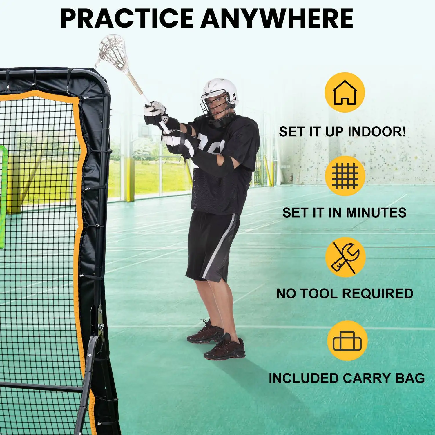 Rete da rimbalzo per pallavolo 5x7 piedi Rete da rimbalzo per palla da crosse da pallavolo Pallacanestro Rete da rimbalzo per pallavolo