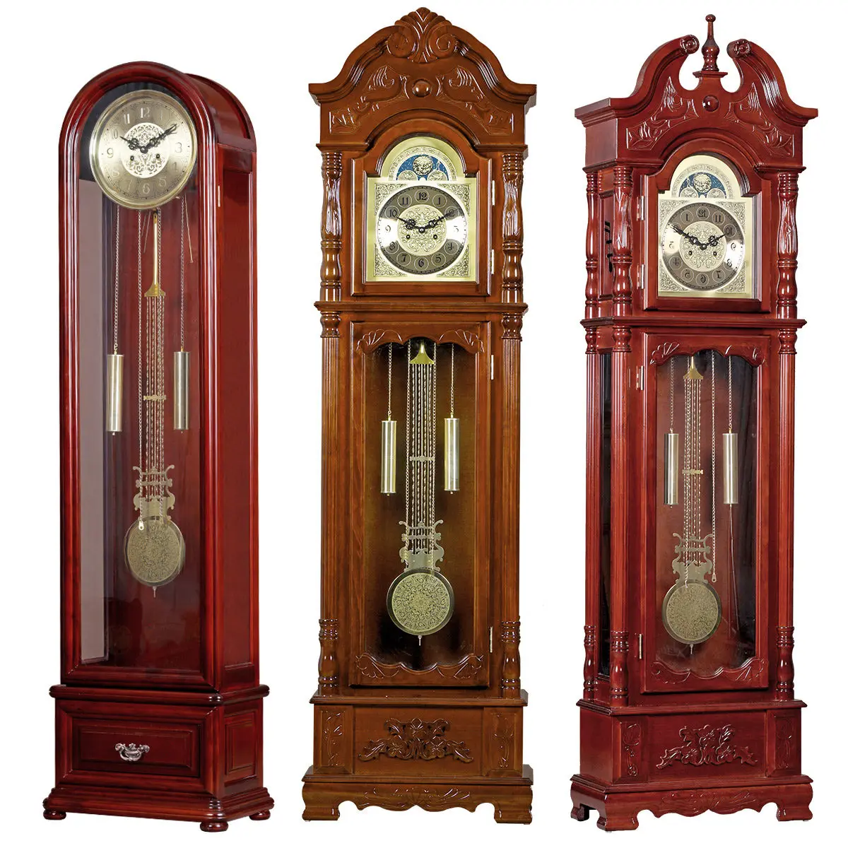 

Медные вертикальные часы, роскошные напольные часы в европейском стиле, механические настольные часы из массива дерева в ретро-стиле, большие маятниковые часы для гостиной