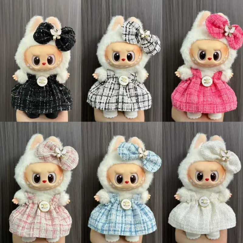 【Solo ropa】labubu ropa de bebé 17cm ropa Labubu caja ciega muñeca falda vestido traje lindo vestir juguetes regalos