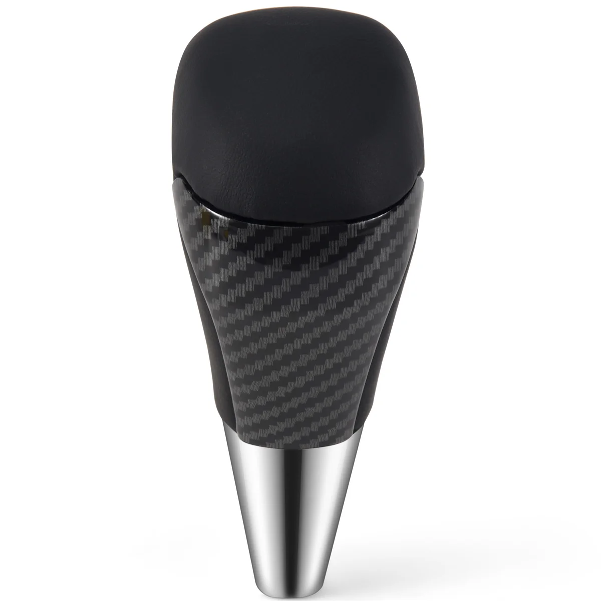 For Land Cruiser Carbon Fiber PU Leather Automatic Shifting AT Shifting Pusher Gear Shift Knob Head Cover