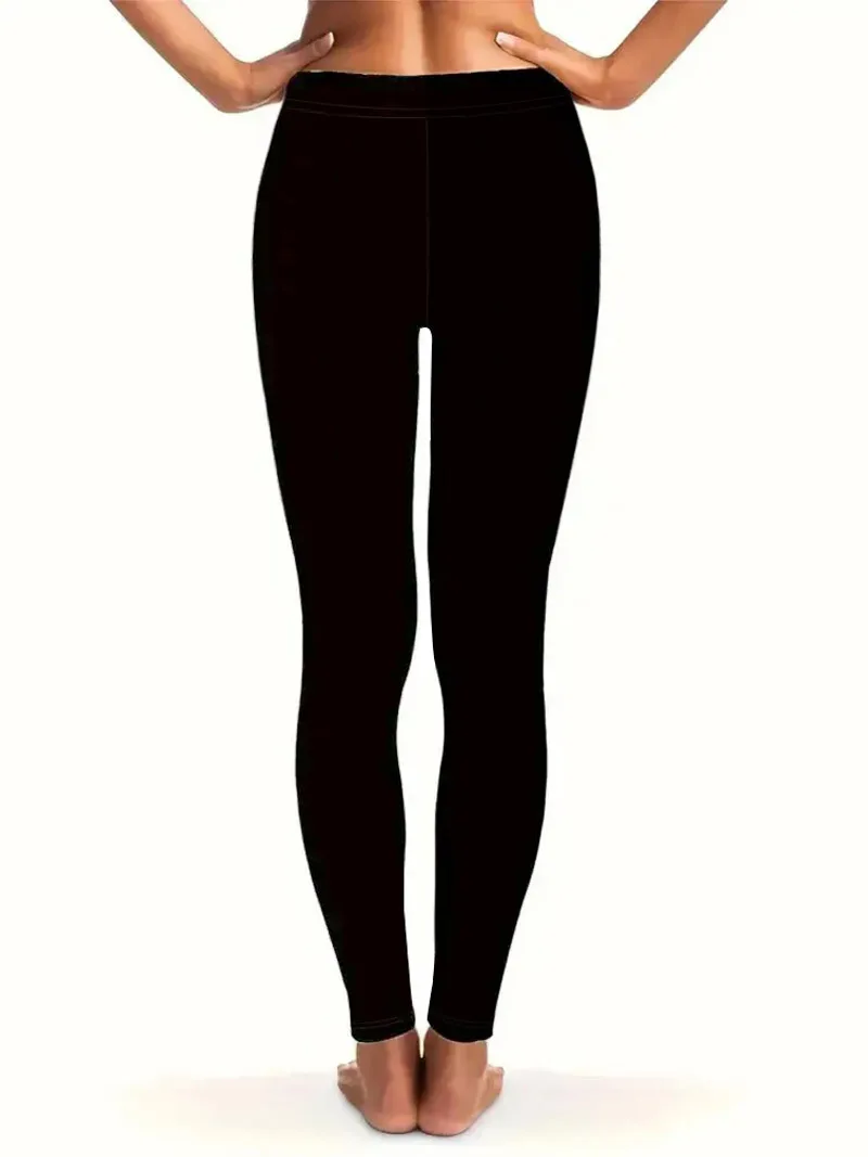 528 Figure-Flattering, Women's High-Stretch Geometric Print Leggings - Casual, All-Season Wear, Machine Washable