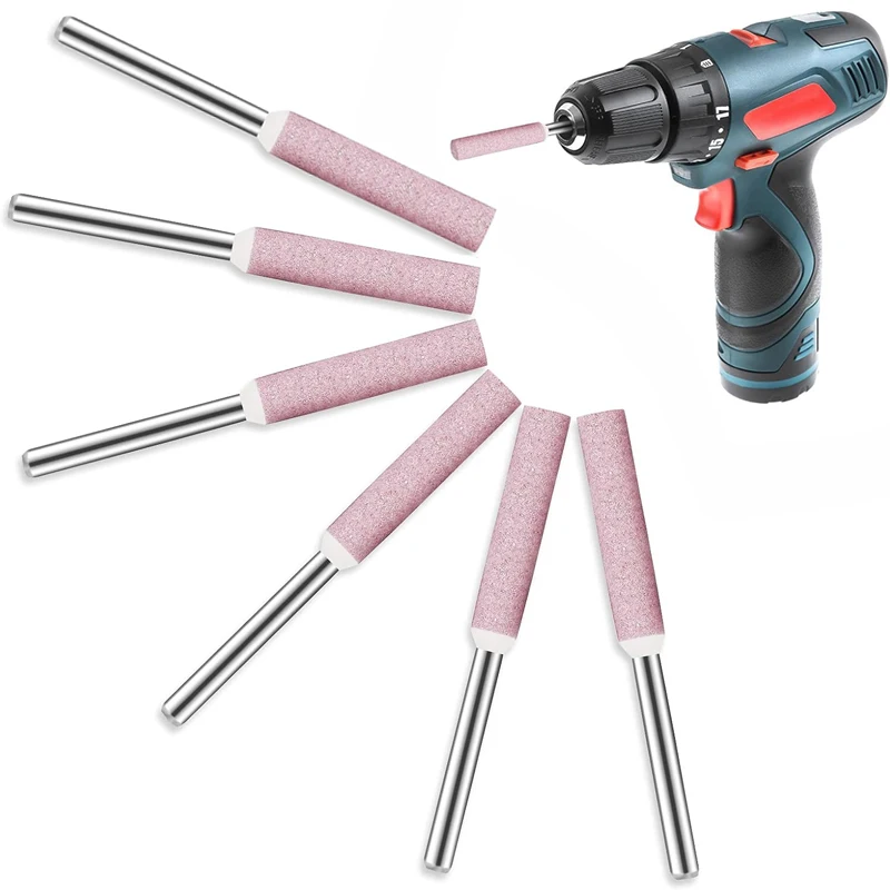 6pcs Electric Saw Chain Ceramic  Grinding Stone Cylindrical Chainsaw Sharpener File Chain Saw Sharpening Carving Grinding Kit