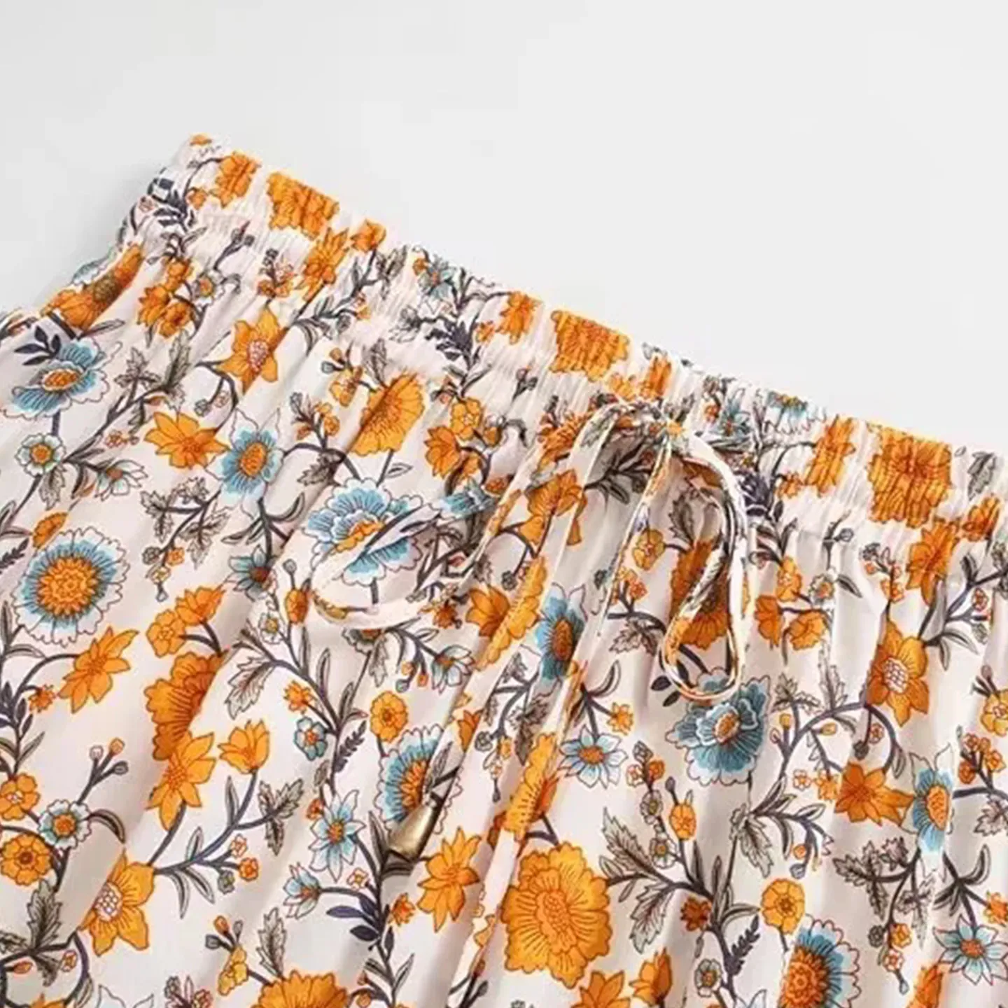 Fashionable Floral Print Half-length Long Skirt Women's Summer 2026 Belted Dress Age-reducing Versatile ZADATA Low-waist Loos...