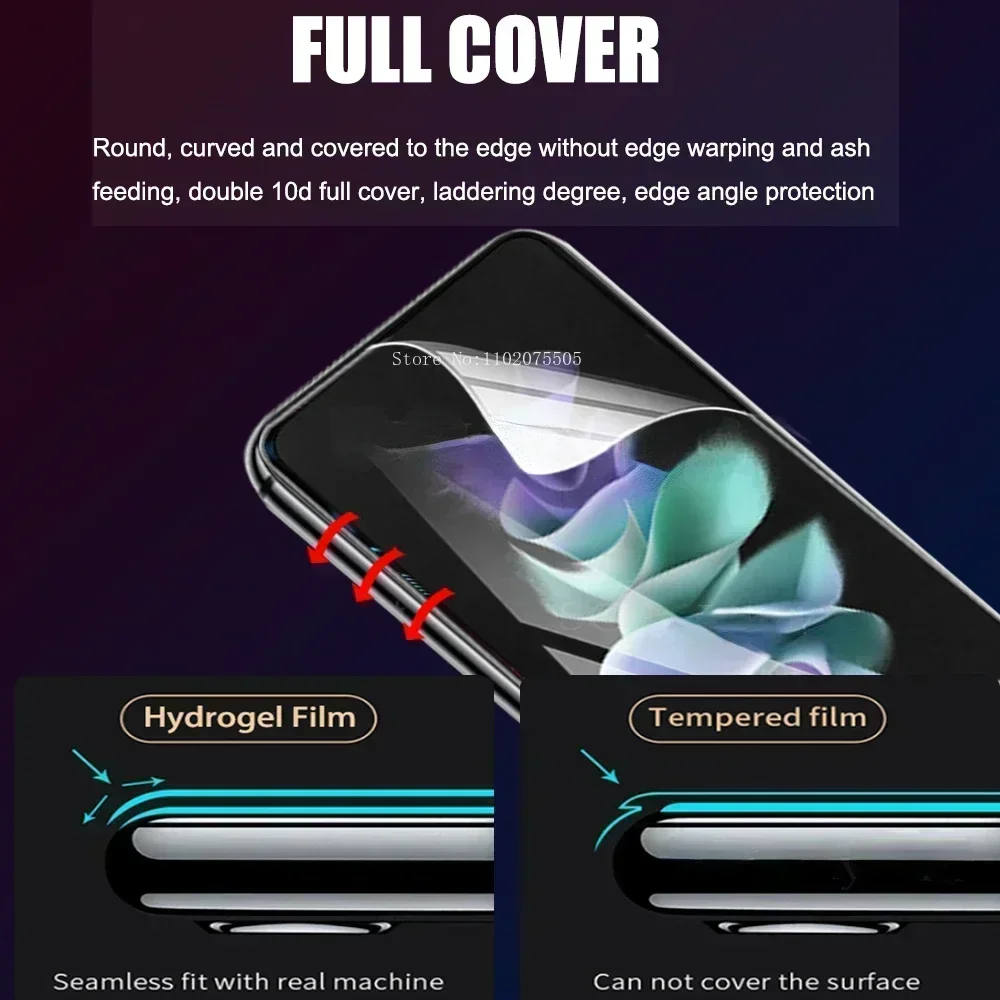 3 шт. гидрогелевая пленка для Samsung Galaxy Z Flip3 Flip4 Flip5 Защитная пленка для экрана не стекло ZFlip 3 Flip 4 5 ZFlip3 ZFlip4 ZFlip5 5G