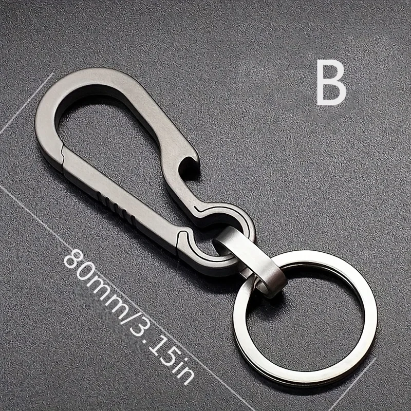 Titan-Karabiner-Schlüsselanhänger, Karabinerhaken, Schlüsselring, Schlüsselhalter mit Flaschenöffner für Camping, Wandern, Angeln, Reisen und Outdoor-Aktivitäten. – Detail 1