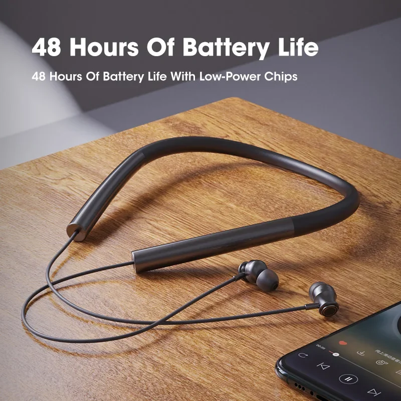 Wireless Headphones Neckband Bluetooth Earphone With Microphone Long Use Time For Sports Headset Use Noise Cancellin Magnetic