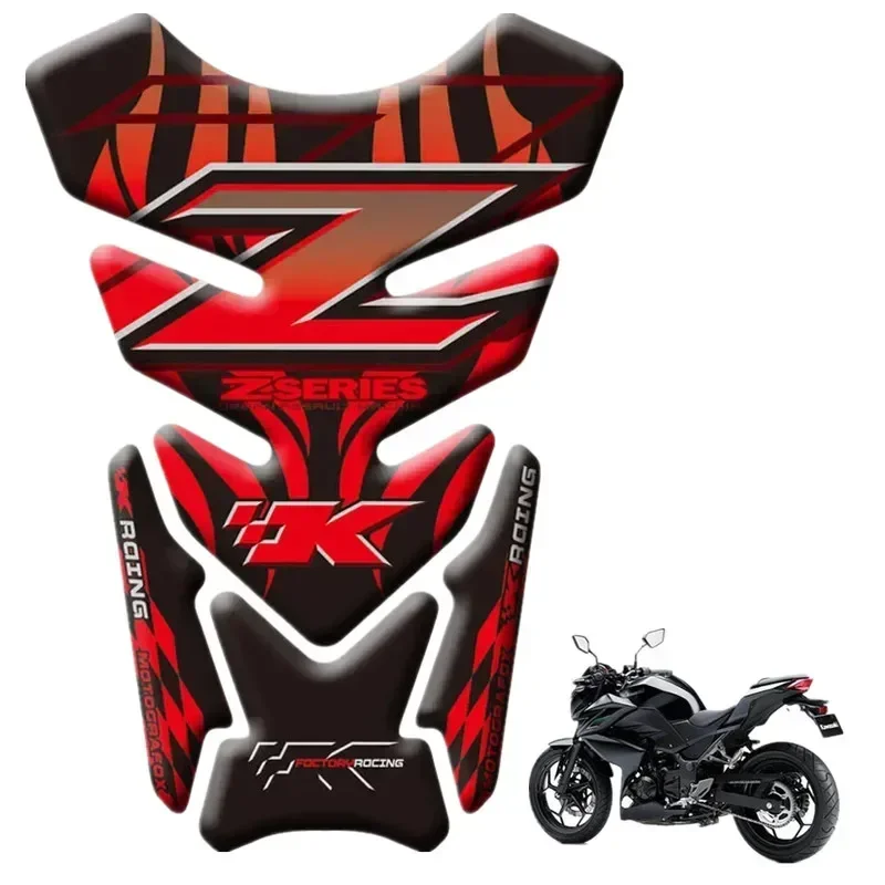 For KAWASAKI Z250 Z300 Z400 Z650 Z750 Z800 Z1000 Z900 Moto Tank Pad Protector 3D Gel Sticker Decal - 2