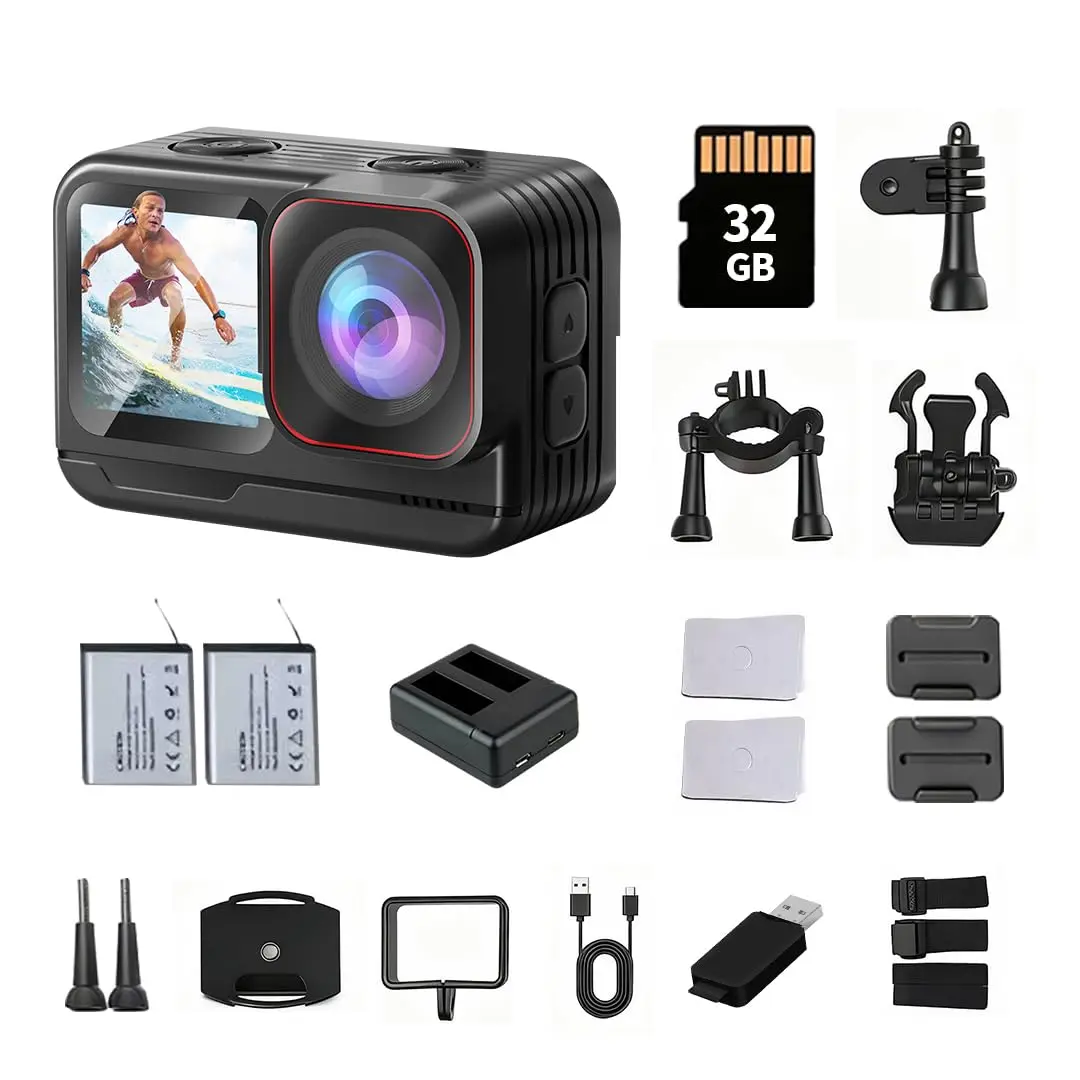 

5K Thumb Action Camera Portable Mini Poacket Cam Anti-shake Vlog Recorder for Bicycle Hiking Travel Touch Sreen Sports Camera