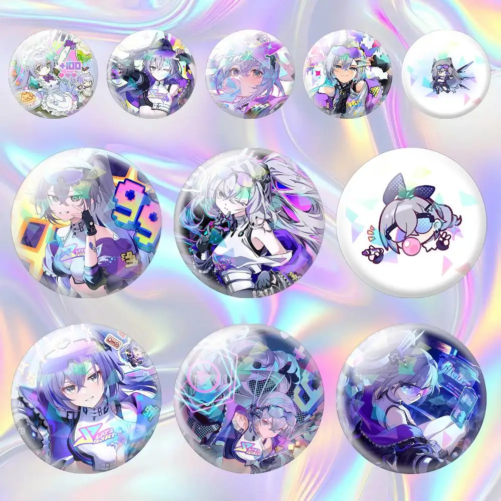 Silver Wolf LV.999's Honkai Star Rail HSR  75mm 44mm 25mm Accessories Toys Badge Brooch Backpack Hat Pins