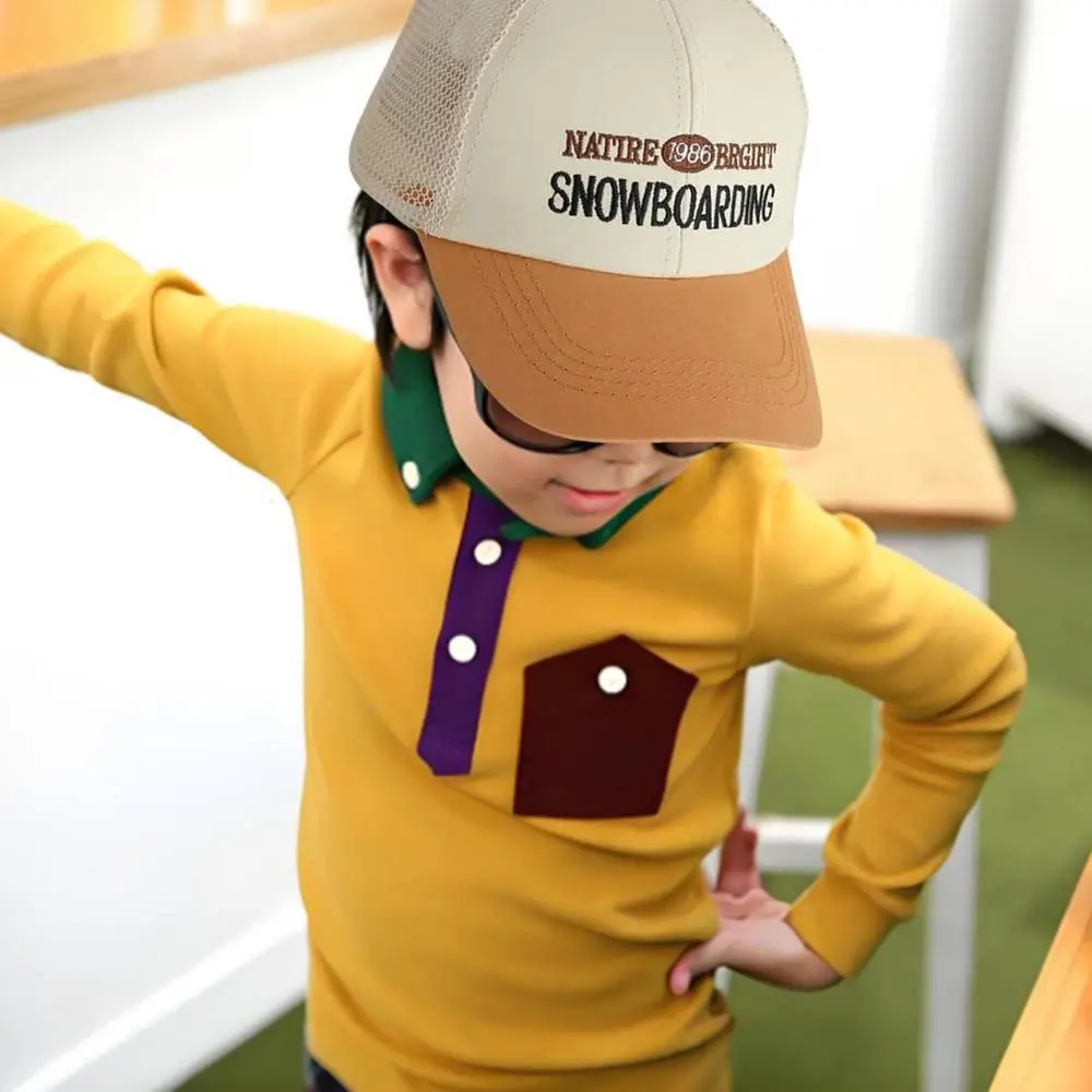 

Детская бейсболка с вышивкой, сетчатая, дышащая, солнцезащитная, кепка-козырек от солнца