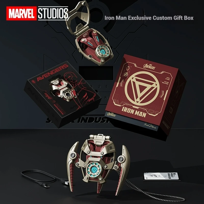 

Беспроводные Bluetooth-наушники Marvel, чехол из цинкового сплава, новинка 2025, спортивные игровые высококачественные мужские наушники высокого качества звука, подарки в стиле аниме для мальчика
