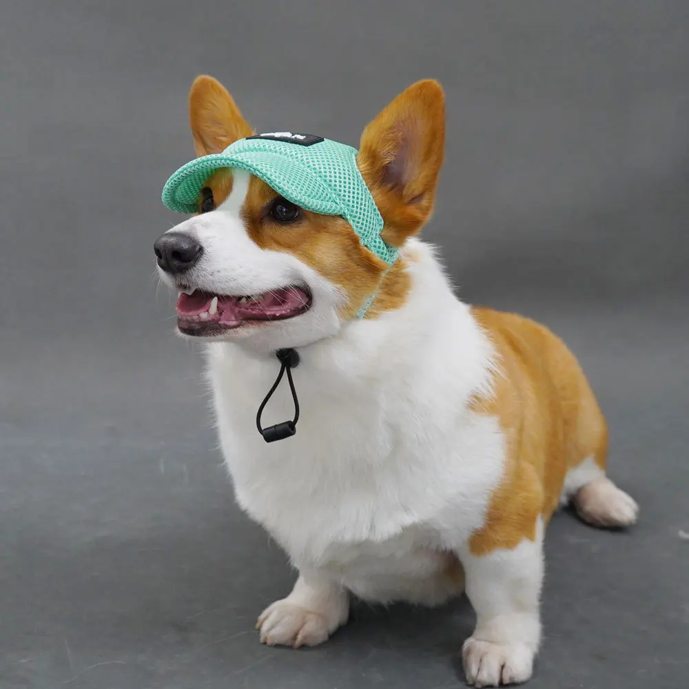 Dog Baseball Cap Mesh Pet Dog Hat Breathable  for Small Medium Dogs Ear Holes Adjustable Dog Hat Pet Accessories