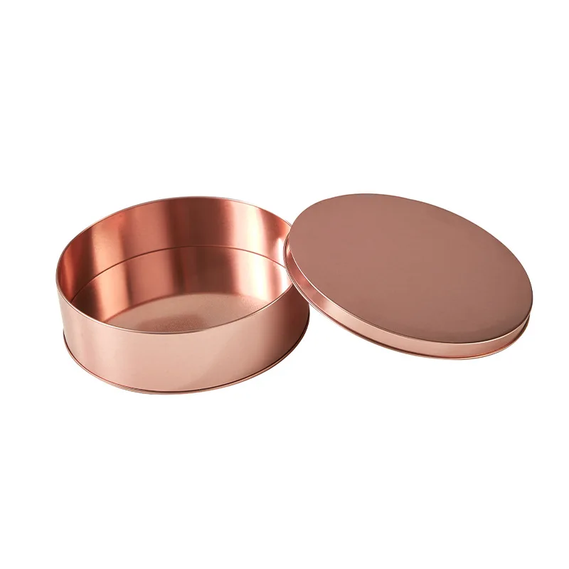 

6 Inch Gold Tin Boxes Candy Biscuit Chocolate Storage Case Cookie Packaging Box DIY Round Cake Plate Gift Box Baking Tool