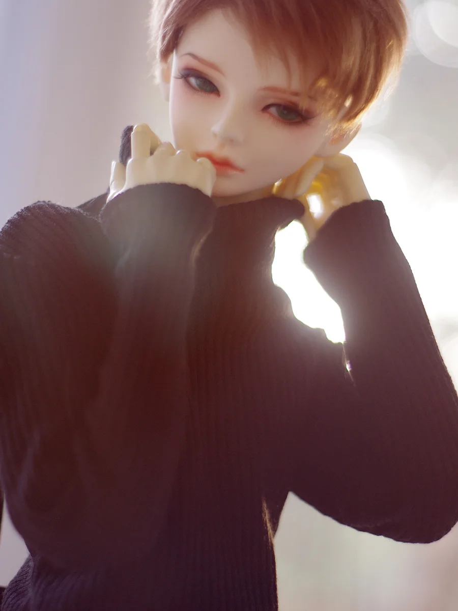 BJD Clothes Doll Tops Black And White Knitted High Neck Sweater Tops For Currency 1/3 BJD SD DD SD13 SD17 Uncle Doll Accessories